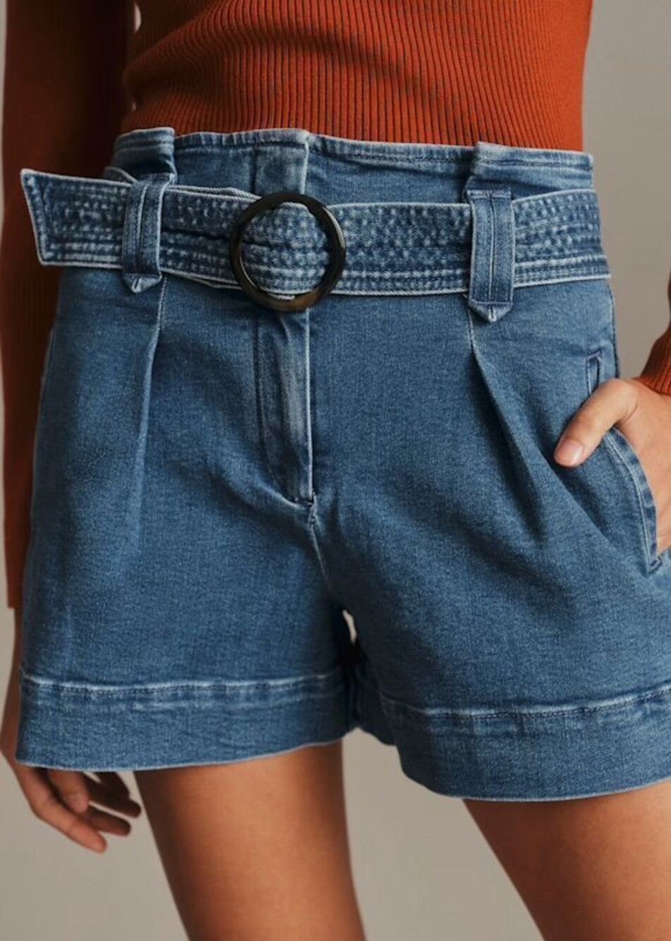 Sézane Rome High Rise Denim Shorts Blue Size 36 US 4